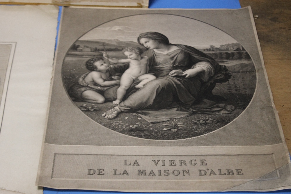 AFTER JOHN HENDRICK ROOS, TWO ENGRAVINGS OF CLASSICAL SCENES TOGETHER WITH "LA VIERGE DE LA MAISON - Image 4 of 4