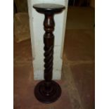 A REPRODUCTION BARLEY TWIST TORCHERE PLANT STAND