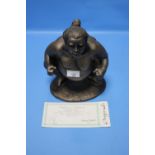 BARBARA HOLGATE - A SCULPTURE OF A SUMO WRESTLER TITLED "MIGHTY OAK" WITH COA