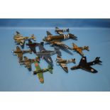 A COLLECTION OF CORGI MODEL AIRCRAFT OF MILITARY TYPES