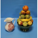 A FRUIT TABLE CENTRE, A JUG ETC.