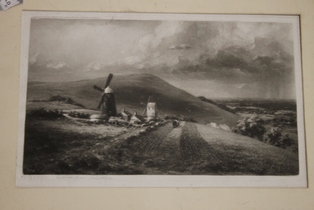 TWO FRAMED AND GLAZED EMBROIDERIES, A FRAMED PRINT DEPICTING A LANDSCAPE SCENE, published 1923 by - Image 3 of 4