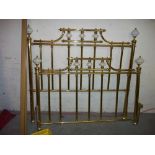 A BRASS DOUBLE SIZE BED SURROUND FRAME