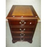 A REPRODUCTION LEATHER INLAID TWO DRAWER FILING CABINET - LOCKING