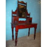 AN EDWARDIAN MAHOGANY DRESSING TABLE