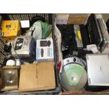 TWO TRAYS OF ELECTRICALS TO INCLUDE PORTABLE DVD PLAYERS