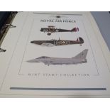 HISTORY ROYAL AIR FORCE MINT STAMP COLLECTION CONTAINED IN A FOLDER, COMPRISING THREE LIMITED