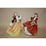TWO ROYAL DOULTON FIGURES 'AUTUMN BREEZES' HN2131 AND 'TOP O THE HILL' HN1834