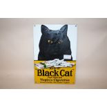 A REPRODUCTION ENAMEL ADVERTISING SIGN FOR BLACK CATS CIGARETTES