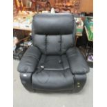 A MODERN BLACK LEATHER STYLE ELECTRIC RISE RECLINER