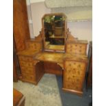 A VICTORIAN AESTHETIC INLAID DRESSING TABLE W-150 CM A/F