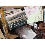 A TRAY AND TWO CASES OF VINTAGE LP RECORDS, 78S ETC., TO INCLUDE CLASSICAL EXAMPLES