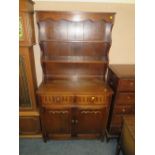 AN OAK LINENFOLD DRESSER H-178 W-95 CM