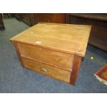 A VINTAGE SCHOOL DESK WITH LIFT-UP LID AND DRAWER BELOW W-66 CM