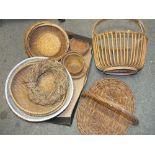 A COLLECTION OF ASSORTED WICKER BASKETS