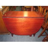 A MODERN DROPLEAF TABLE AND FOUR MAHOGANY CHAIRS