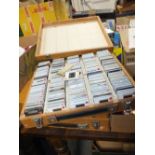 THREE BOXES OF 35MM SLIDES TOGETHER WITH A QUANTITY OF TRAIN POSTCARDS