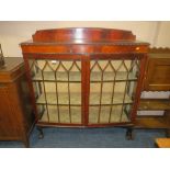 A MAHOGANY CHINA DISPLAY CABINET WITH BALL AND CLAW FEET W-122 CM