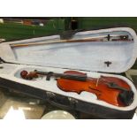 A CASED MODERN PRIMAVERA VIOLIN AND BOW