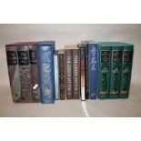 A COLLECTION OF FOLIO SOCIETY BOOKS TO INCLUDE LEO TOLSTOY, GRIMMS FAIRY TALES ETC. (14)