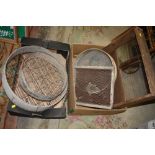 TWO BOXES OF VINTAGE WOODEN SIEVES