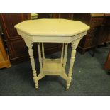 AN EDWARDIAN PAINTED OCTAGONAL TABLE