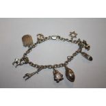 A SILVER CHARM BRACELET, APPROX WEIGHT 21.5 G