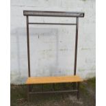 A VINTAGE INDUSTRIAL STYLE P E / CLOAKROOM BENCH H 182 cm, W 114 cm