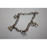 A STERLING SILVER CHARM BRACELET, APPROX WEIGHT 15.9 G