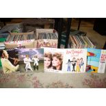 THREE BOXES OF ASSORTED LP RECORDS TO INCLUDE THE BEATLES, GENESIS ETC.