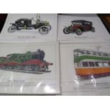 A COLLECTION OF LATE 1960S EDMUND JOHNS LIMITED EDITION TRANSPORTATION THEMED PRINTS COMPRISING 11