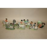 A COLLECTION OF CHILTERN COLLECTION THELWELL PONY FIGURES TOGETHER WITH A SMALL SAIRY GAMP CHARACTER