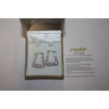 A PAIR OF EVOKE GOLD 'N' ICE 9 CARAT GOLD AND SWAROVSKI EARRINGS