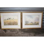 A PAIR OF FRAMED AND GLAZED WATERCOLOURS SIGNED BY JACK ELLIOTT