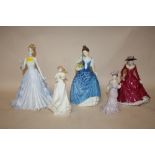 A COLLECTION OF LADY FIGURES COMPRISING OF ROYAL DOULTON 'HELEN' HN3601, 'THANK YOU' HN3390,
