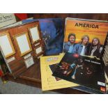 A COLLECTION OF LP RECORDS ETC., TO INCLUDE CREAM, MOODY BLUES, AMERICA ETC.