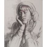 GERALD LESLIE BROCKHURST (1890-1978). Portrait study of a young woman 'La Beguin, (Anais)', signed