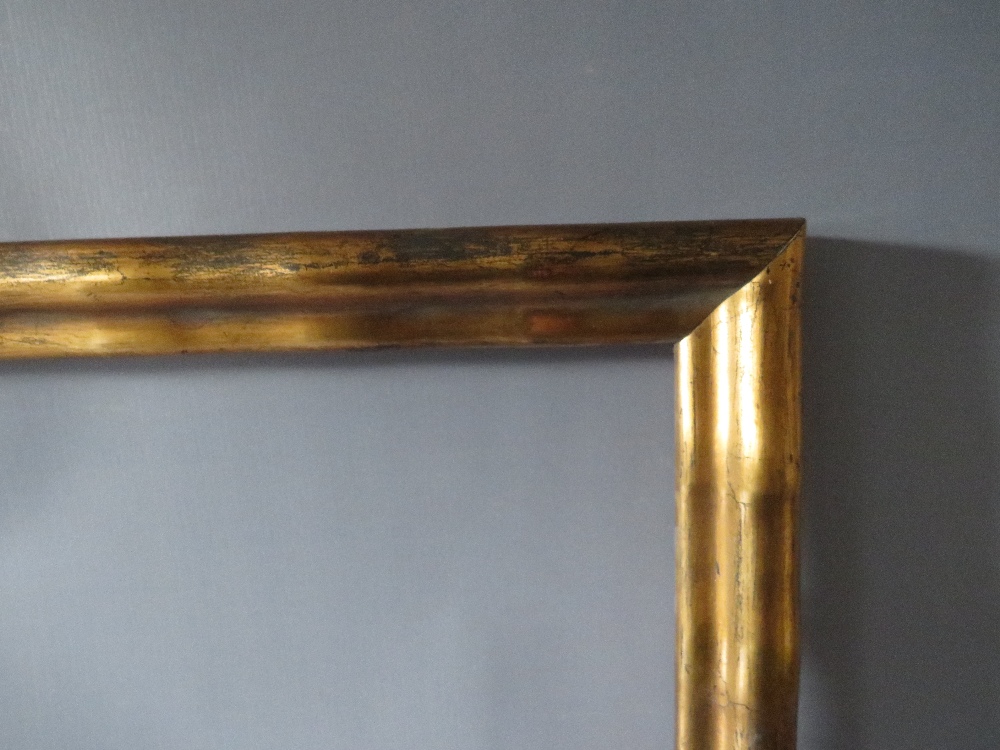 A 1920S ART DECO STYLE GOLD FRAME, frame W 5 cm, frame rebate 76.5 x 56 cm