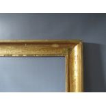 AN 18TH CENTURY FRENCH GOLD FRAME, frame W 8 cm, frame rebate 35.5 x 55 cm