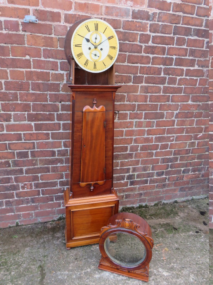 A 19TH CENTURY SCOTTISH MAHOGANY LONGCASE CLOCK BY JAMES WISEMAN OF HAMILTON, the painted and gilt - Image 10 of 13