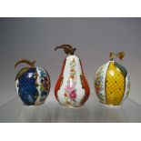 THREE ROYAL WORCESTER 'CONNOISSEUR COLLECTION' CANDLE SNUFFERS, each in the form of a piece of