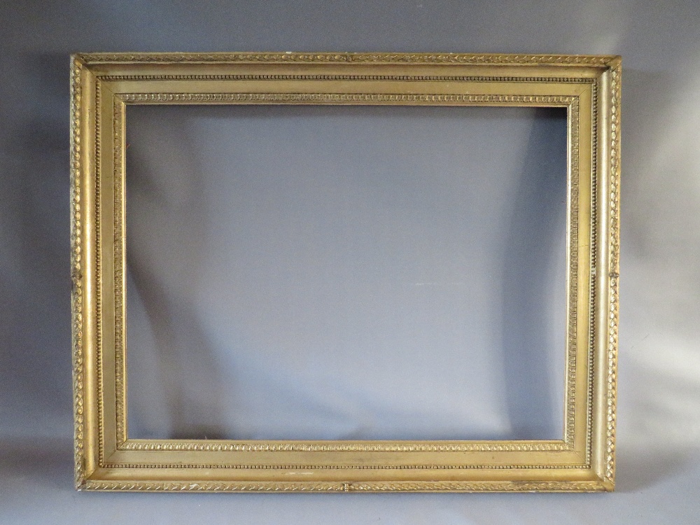 A 19TH CENTURY GOLD FRAME WITH ACANTHUS LEAF DESIGN TO OUTER EDGE, frame W 8 cm, frame rebate 80.5 x - Image 2 of 7