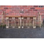 A PAIR OF HEAVY GILDED BRASS CHURCH ALTAR GATES WITH HINGE POSTS, having mahogany top edge,