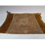 AN EARLY 19TH CENTURY SAMPLER SET WITHIN A PILLOW COVER, 'Ann Featherstone,s Work Aged 13 Years