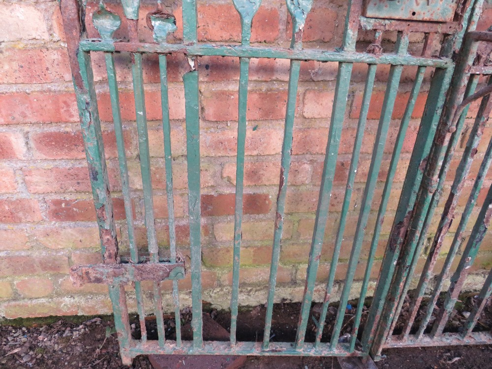 A PAIR OF 19TH CENTURY HAND FORGED WROUGHT IRON GATES, approx H 274 cm, approx W 158 cm hinge to - Image 10 of 10