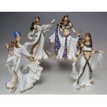 A SET OF FOUR DANBURY MINT EGYPTIAN THEMED PORCELAIN FIGURES BY MARTIN EVANS, comprising