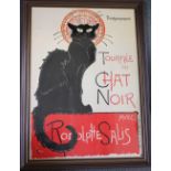 A VINTAGE FRENCH POSTER 'TOURNEE DU CHAT NOIR AVEC RODOLPHE SALIS', indistinctly signed in plate low