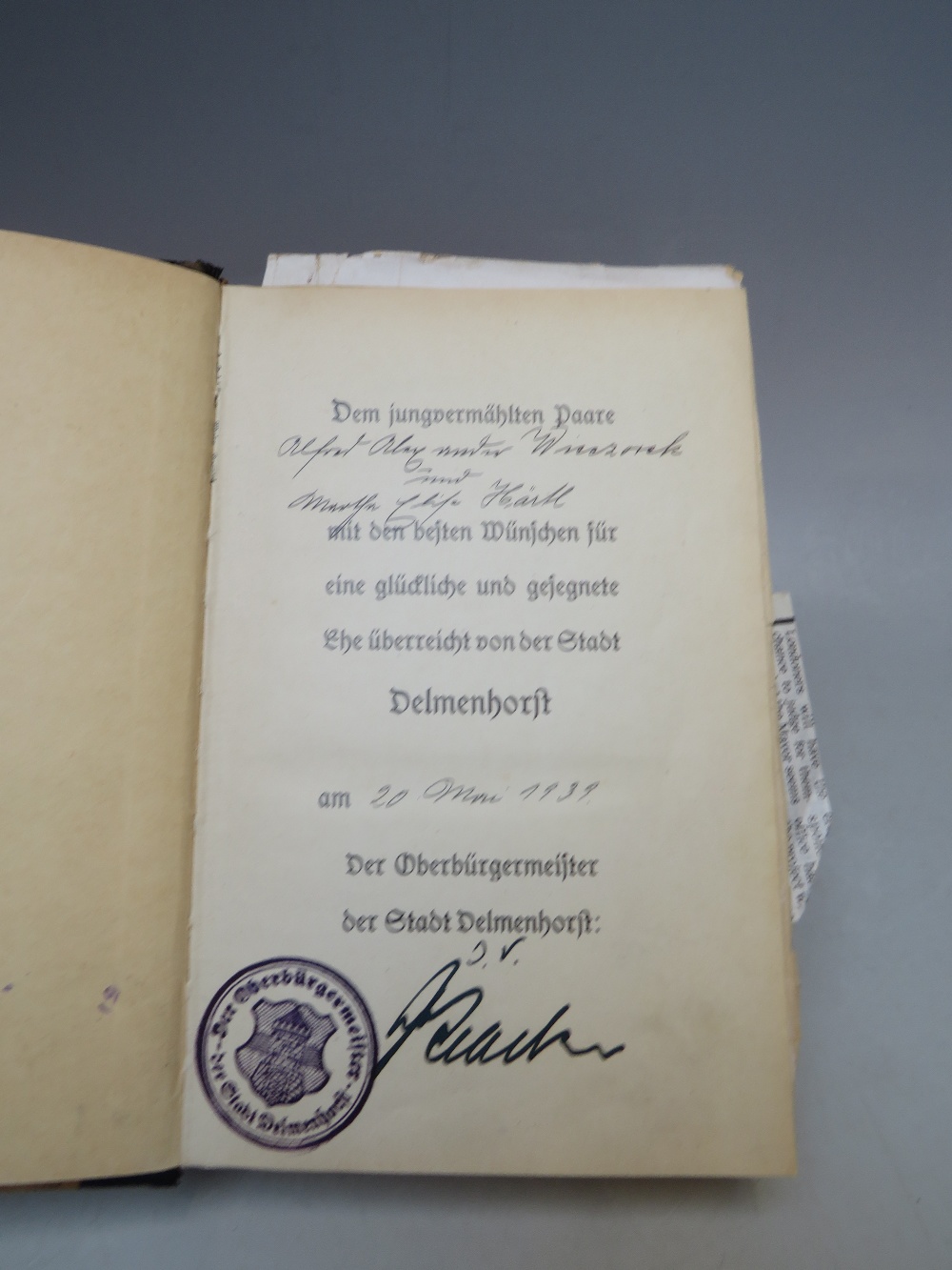 ADOLF HITLER "MEIN KAMPF" GERMAN EDITION DATED 1938, with later signature - Image 2 of 7