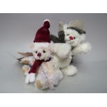TWO LIMITED EDITION CHARLIE BEARS CHRISTMAS STOCKING BEARS, comprising socks Berry Red and Socks