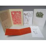 JULIAN HARTNOLL. Two Christmas cards signed by Hartnoll and dated 1987 and 1984, one lithograph